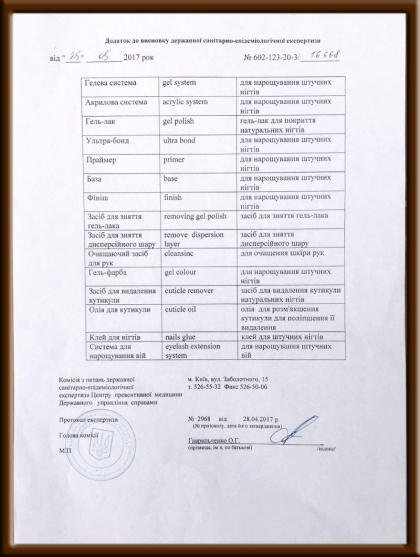 Санітарно - епідеміологічна експертиза  GLOBAL FASHION  № 1