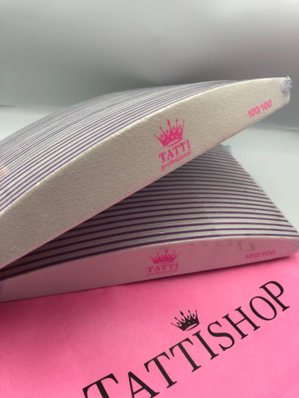 Пилка для нігтів TATTI PROFESSIONAL, напівмісяць,  180/ 240 гріт