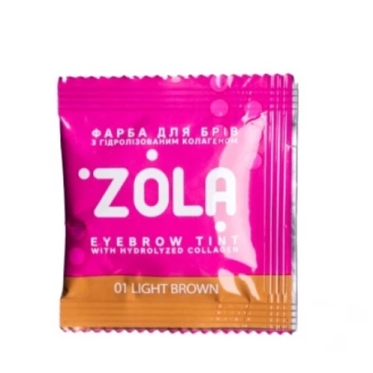 Фарба для брів із окислювачем 2*5 мл Zola, № 1  LIGHT BROWN