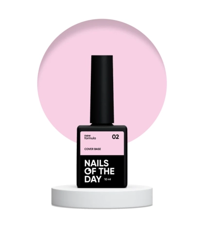 Nailsoftheday Cover base NEW Formula 02 — рожево-нюдове камуфлююче базове покриття для нігтів, 10 мл