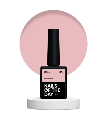Nailsoftheday Cover base NEW Formula 06 — нюдово–персикове камуфлююче базове покриття для нігтів, 10 мл