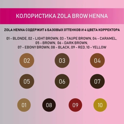 ZOLA Хна для бровей, Brown № 5, 5 г