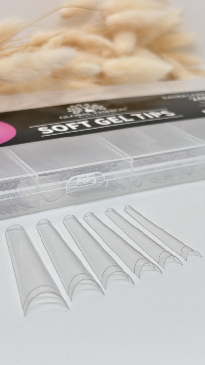 Геловые типсы балерина с короткой линией улыбки 240 шт GLOBAL