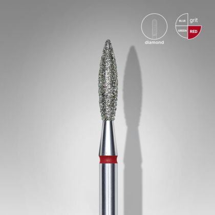 Фреза діамантова полум’я червоне EXPERT діаметр 2,3 мм / робоча частина 8 мм