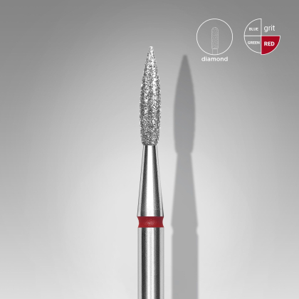 Фреза алмазное пламя острое красное EXPERT диаметр 2,3 мм / рабочая часть 8 мм