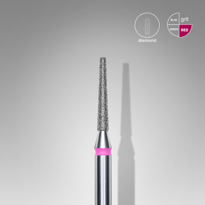 Фреза Staleks  алмазна усічений конус червона діаметр 1,6 мм / робоча частина 10 мм