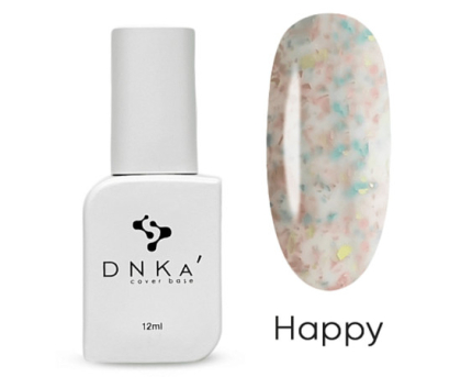 База цветная DNKA Cover base №011А Happy молочная с цветной паталлю, 12 мл