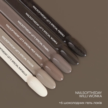 NAILSOFTHEDAY Let’s special Cocoa — молочно—коричневий гель–лак для нігтів, що перекриває в один шар, 10 мл