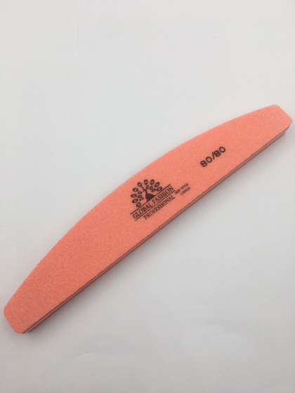 Баф для нігтів напів місяць розмір пилочки 80/80 гріт  колір, помаранчевий