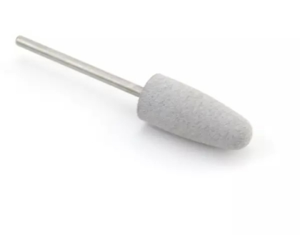 Насадка силіконова,  150 гріт, сіра видовжена груша