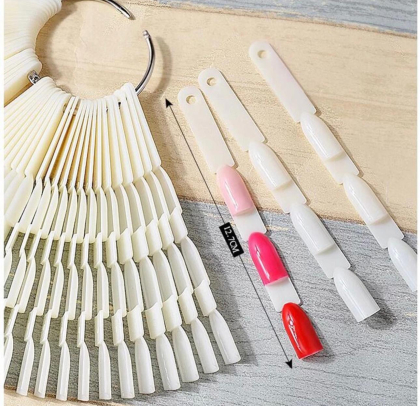 Типсы для образцов тройные на кольце, квадрат, 50 штук, молочные