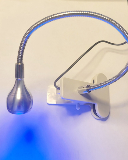 LED лампа-ліхтарик на прищіпці, гнучка з USB-роз'ємом, 3V/5V, silver