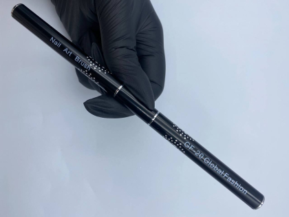 Кисть с лопаточкой двухсторонняя, черный с инкрукстацией № 2