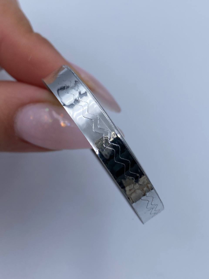 Лента для дизайна тоненькая, 6 мм, серебро змейка