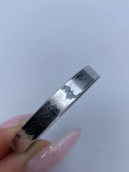 Лента для дизайна тоненькая, 6 мм, серебро змейка