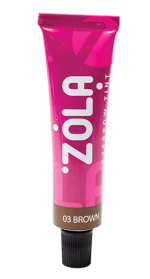 ZOLA ФАРБА ДЛЯ БРІВ З КОЛАГЕНОМ EYEBROW TINT WITH COLLAGEN 03 BROWN 15ML.