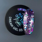 NAILSOFTHENIGHT Dream gel 03 — дизайн гель з неймовірними шестигранниками різного розміру та глітеру для нігтів, 5 гм