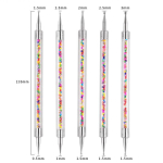 Дотц, прозорий з камінцями всередині, розмір: 2.5 мм, 1.5 мм №
