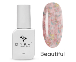 База кольорова DNKA Cover base №011B Beauttiful рожева з кольоровою поталлю, 12 мл
