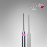 Фреза Staleks алмазная игла красная диаметр 1 мм / рабочая часть 10 мм