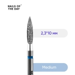 Фреза Nailsoftheday Полум’я —  фреза алмазна полумʼя синя, 2,3*8 мм