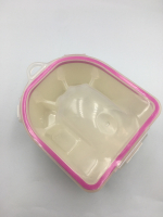 Ванночка для маникюра, белая с розовым