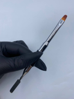 Кисть с лопаточкой двухсторонняя, черный с инкрукстацией № 2