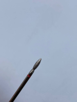 Фреза, D 2 DD 0025 алмазна Полум’я, червона насічка Діаметр 0.2 мм / Робоча Частина  0.8 мм