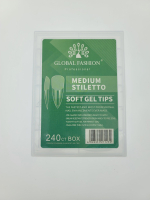 Гелеві тіпсы для нарощення нігтів, форма "средній стилет", 240 шт