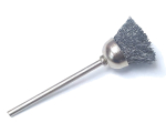 Насадка щітка для очистки фрез, металева, срібна, маленька, жорстка