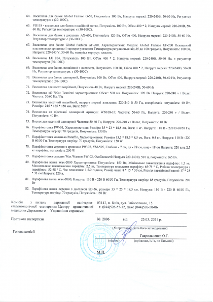 Санітарно - епідеміологічна експертиза  GLOBAL FASHION  № 8