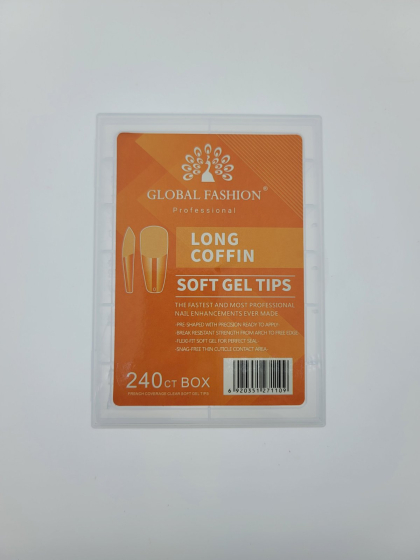 Гелевые типсы для наращивания ногтей, форма "суженный квадрат", 240 шт GLOBAL